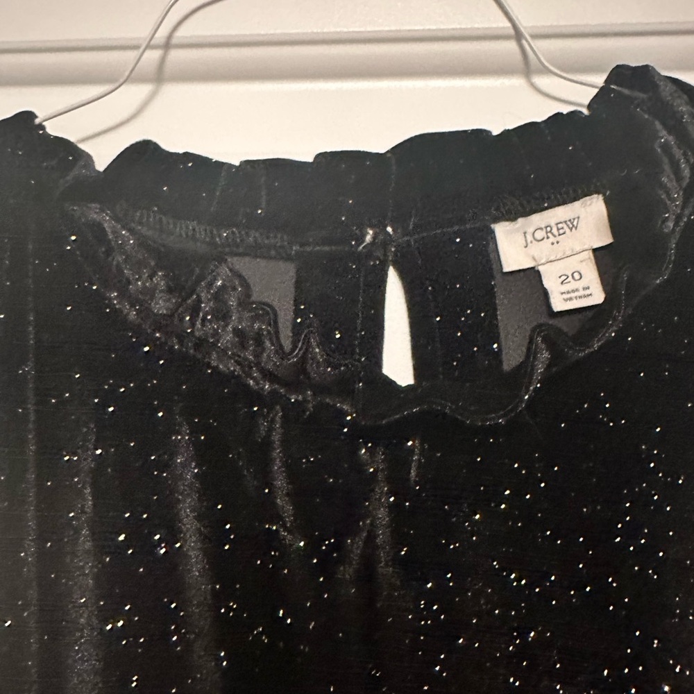 J. Crew black velvet glitter tier midi dress - Picture 3 of 5
